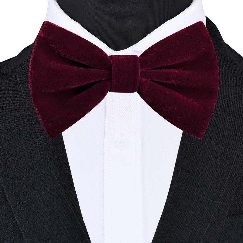 Branduce Velvet Bow Ties for Men Adjustable Pre-tie Bowtie Tuxedo Bowties for Wedding - Image 2